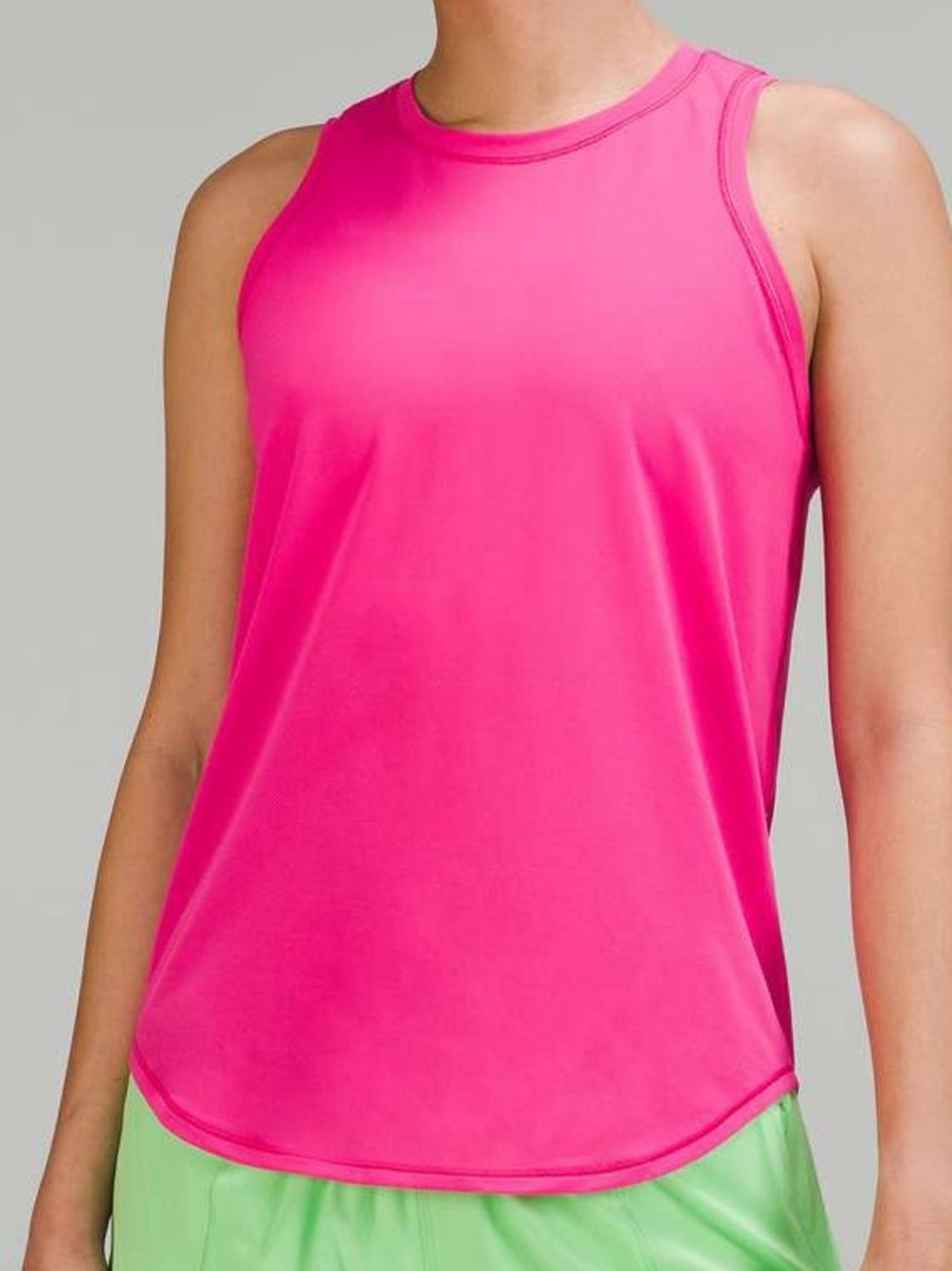 Lululemon High Neck Running And Training Tank Top Size 4 Sonic Pink Sporty Neon
